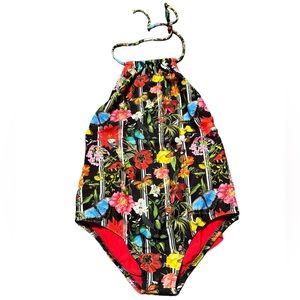 KAI LANI MINI***Red Halter-Neck Floral One Piece Swimsuit***Size 16 $98
